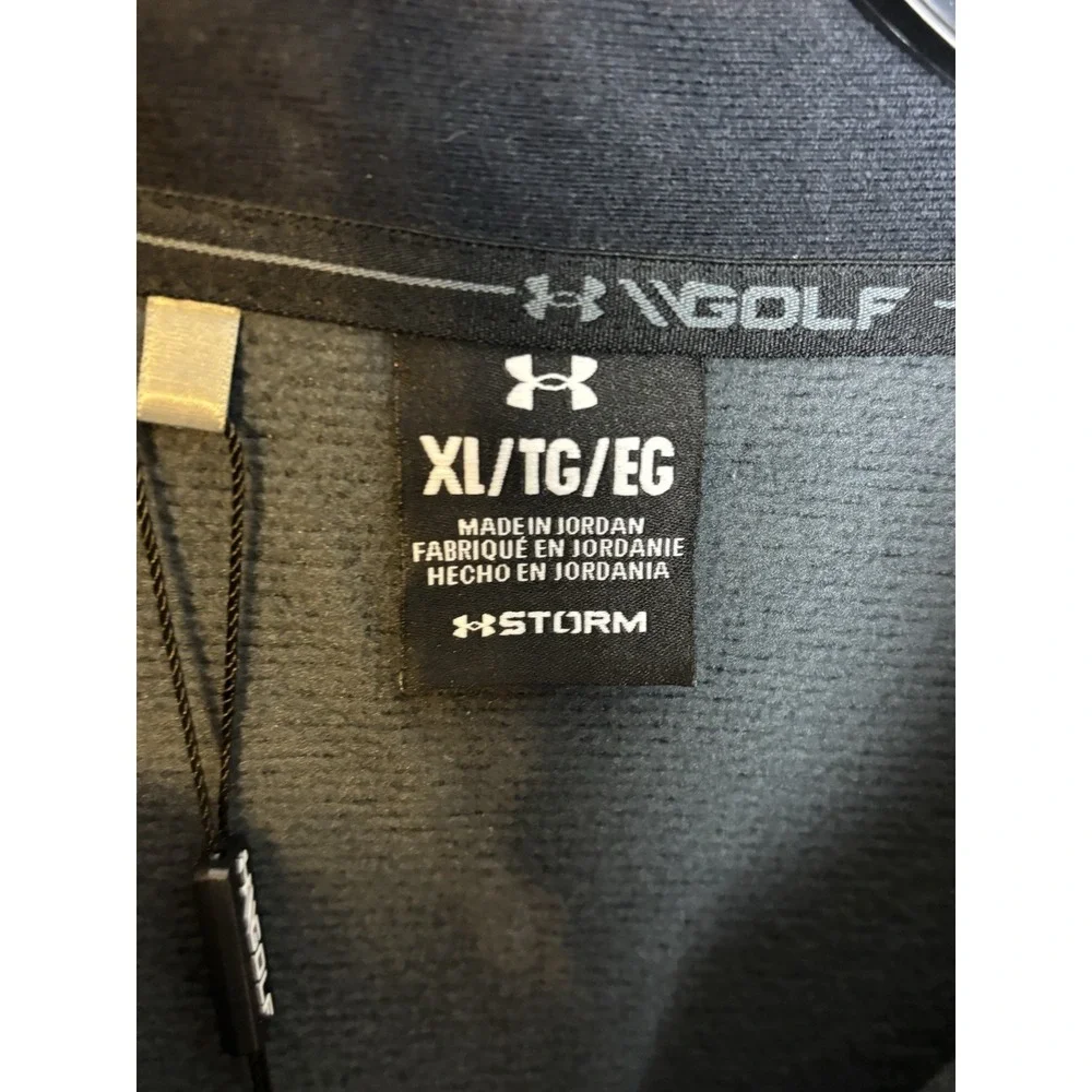 Under Armour Storm SweaterFleece QZ Gray Striped Golf Pullover 1373674 Size XL